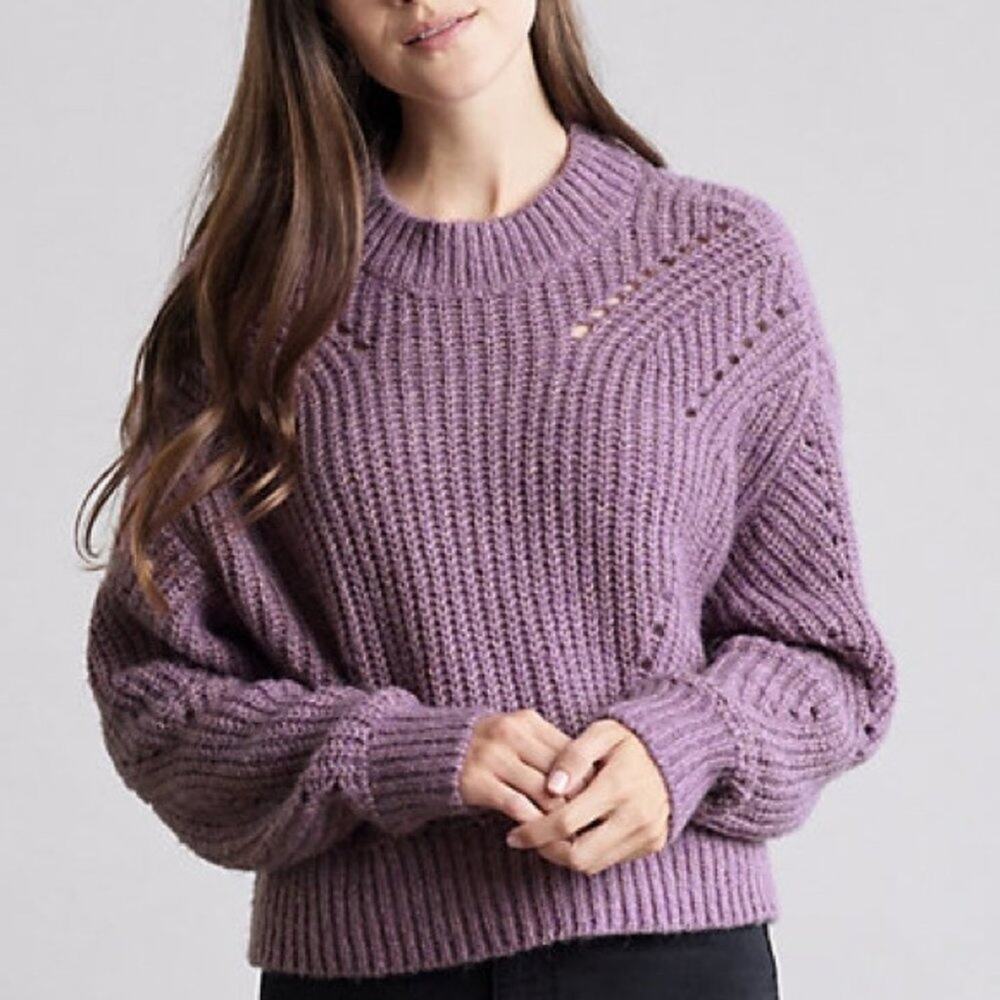 Elizabeth And James Open Stich Chunky Knit Sweater Long Sleeve Size XL